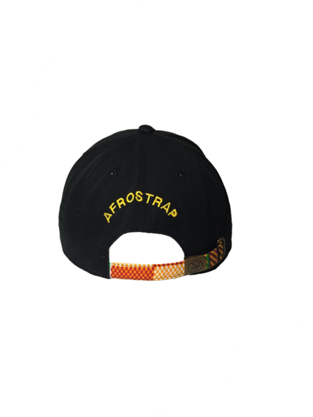 kente cloth strapback black dad hat