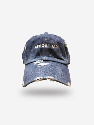 Distressed Denim Dad Hat with Bold Font 